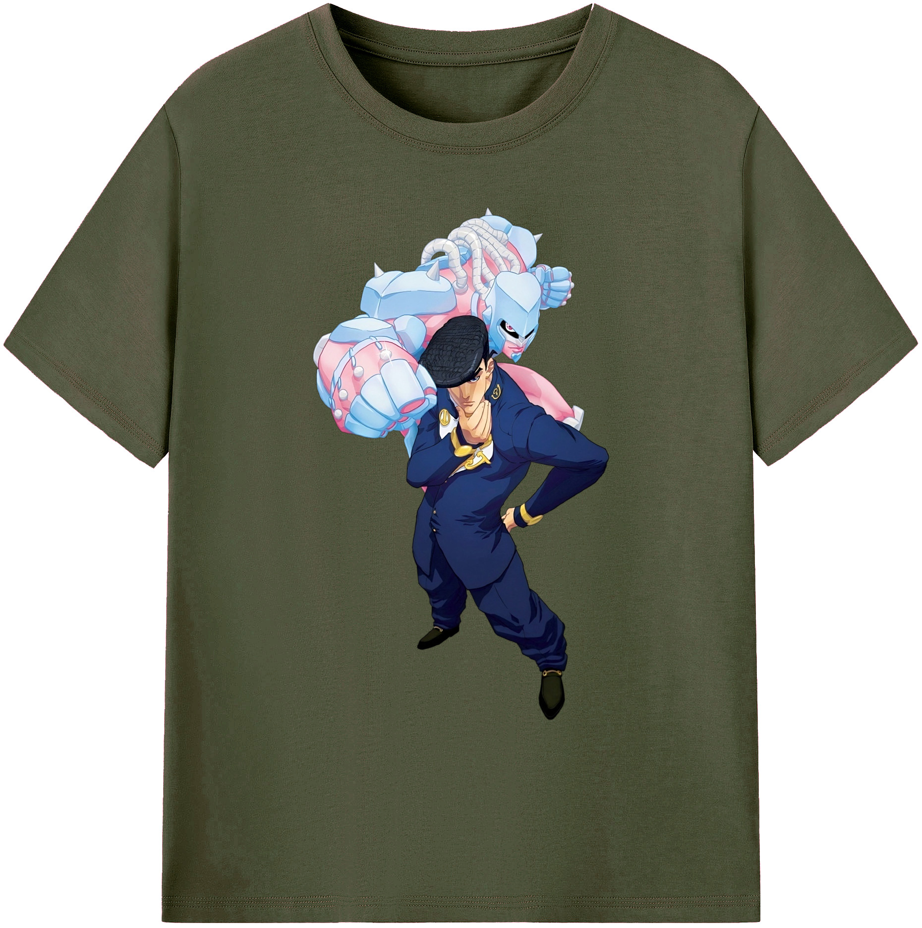 （画像用） ジョジョの奇妙な冒険 ひがしかた じょうすけ JoJo's Bizarre Adventure Higashikata Josuke 綿100％ メンズ半袖Tシャツ｜肌触りやわらか＆通気性